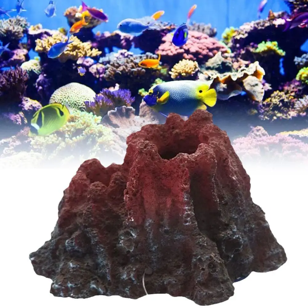 

New Volcano Shape Aquarium Fish Tank Decor Oxygen Pump Air Bubble Aquarium Resin Crafts Decoration For Aquarium Tool Props