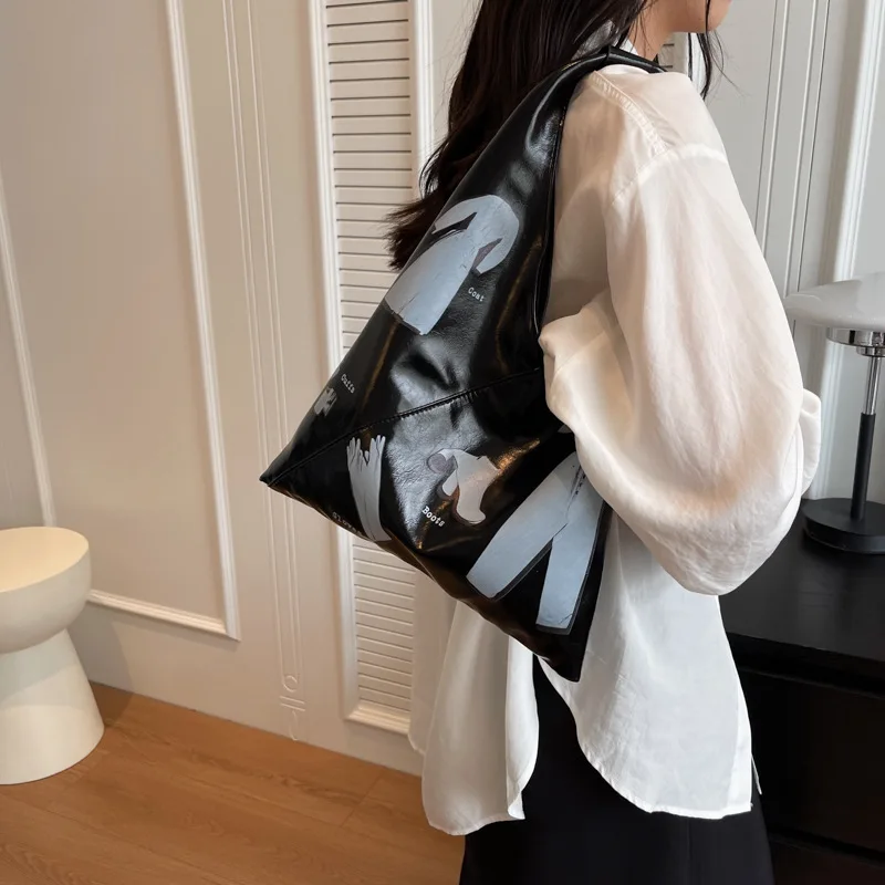 

Large Capacity Underarm Bag Female 2023 New Fashion Printed Simple Handbag Commuter Casual Crossbody Bag High Quality Tote Bag