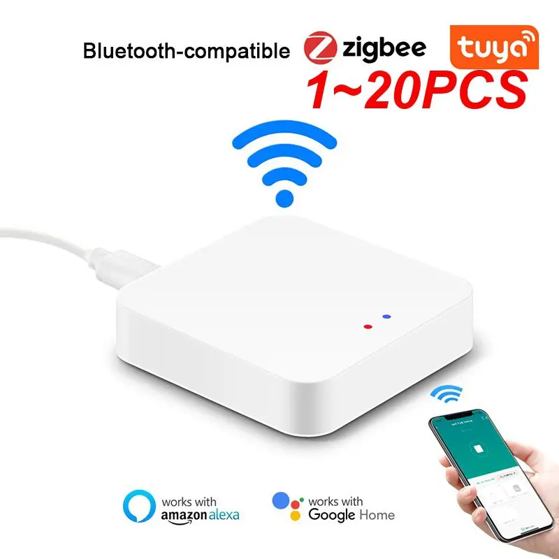 

1~20PCS Tuya Multi-Mode Wireless Gateway ZigBee 3.0 Smart Gateway Smart Life APP Remote Control Works With Alexa