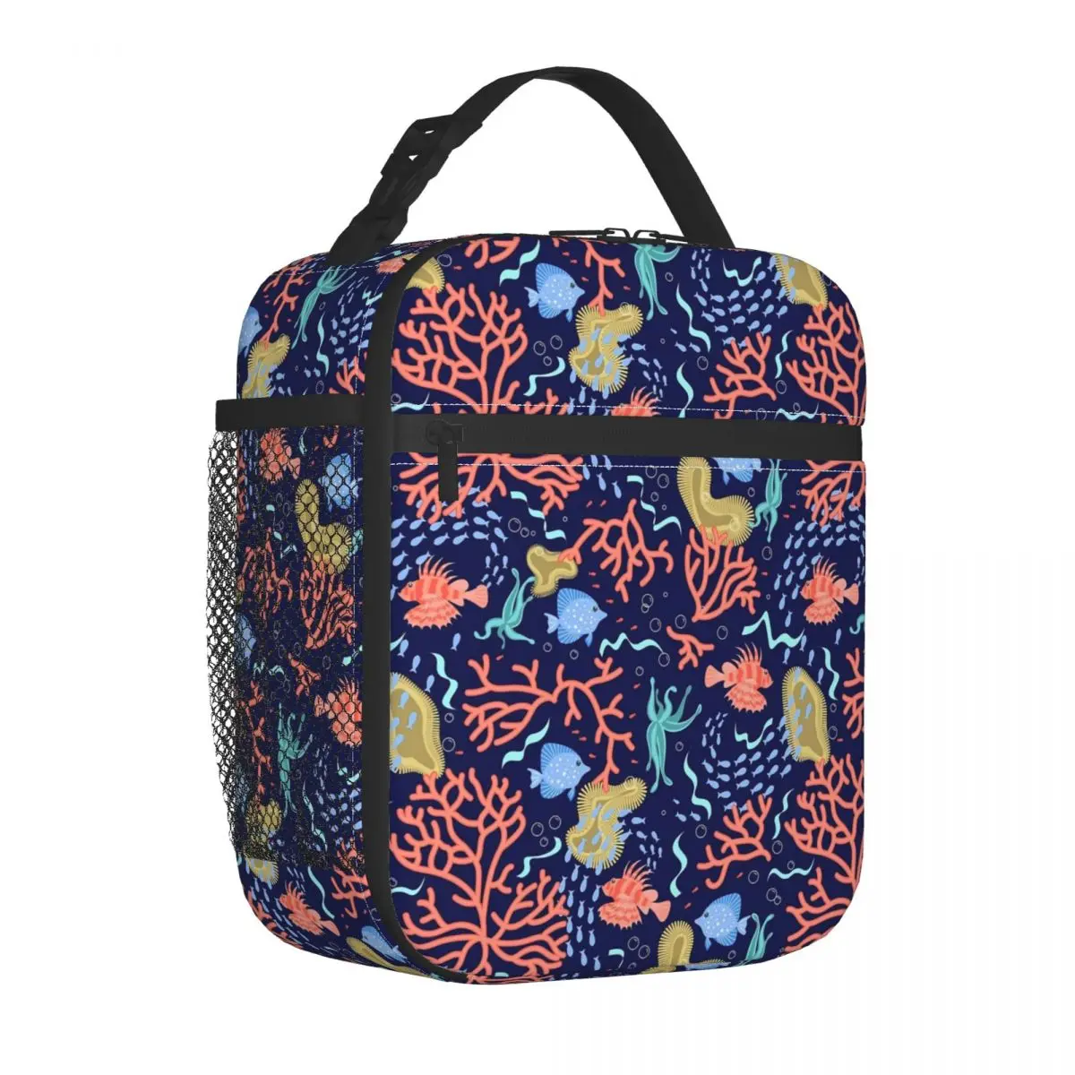 

Tropical Marine Lunch Bag Underwater Life Print Aesthetic Lunch Box Men Picnic Portable Cooler Bag Graphic Thermal Tote Handbags