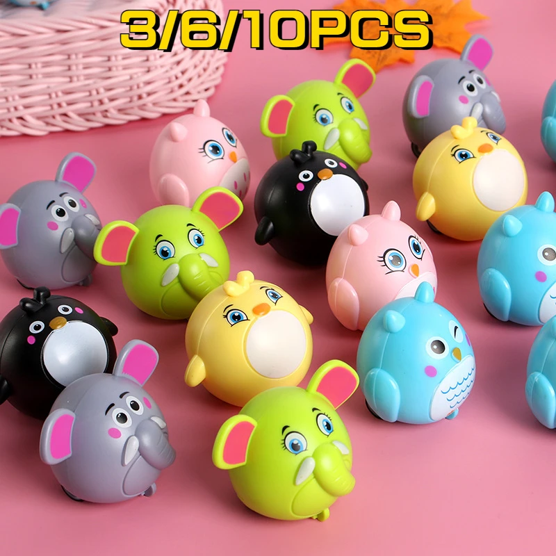 

3/6/10PCS Cartoon Animal Pull Back Car Toys Kids Pull Back Vehicles Educational Toys Baby Shower Guest Gift Toddler Boy Girl Toy