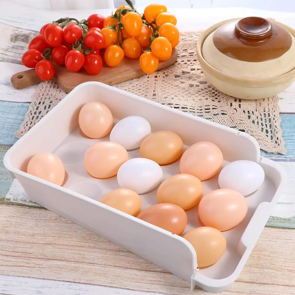 

Home Kitchen Supplies Egg Storage Box Anti-Collision Egg Tray 15 Grid Egg Box Storage Container Fresh-Keeping Box