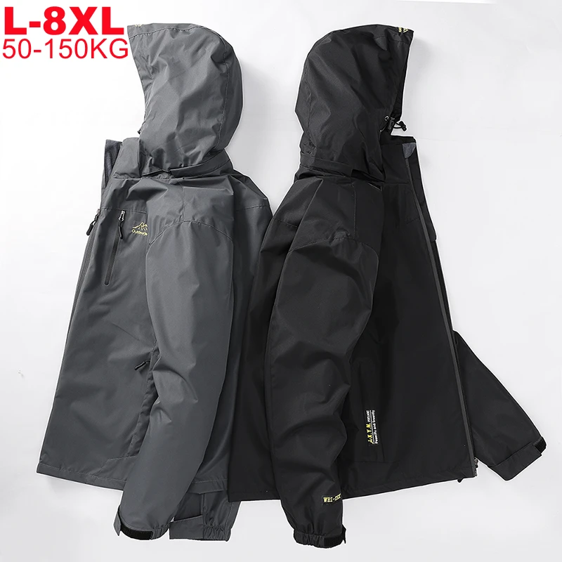 Plus Size 5xl 6xl 7xl 8xl Men Outdoor Jackets Large Autumn Winter Men's Jacket Waterproof Windproof Outwear Windbreakers Male