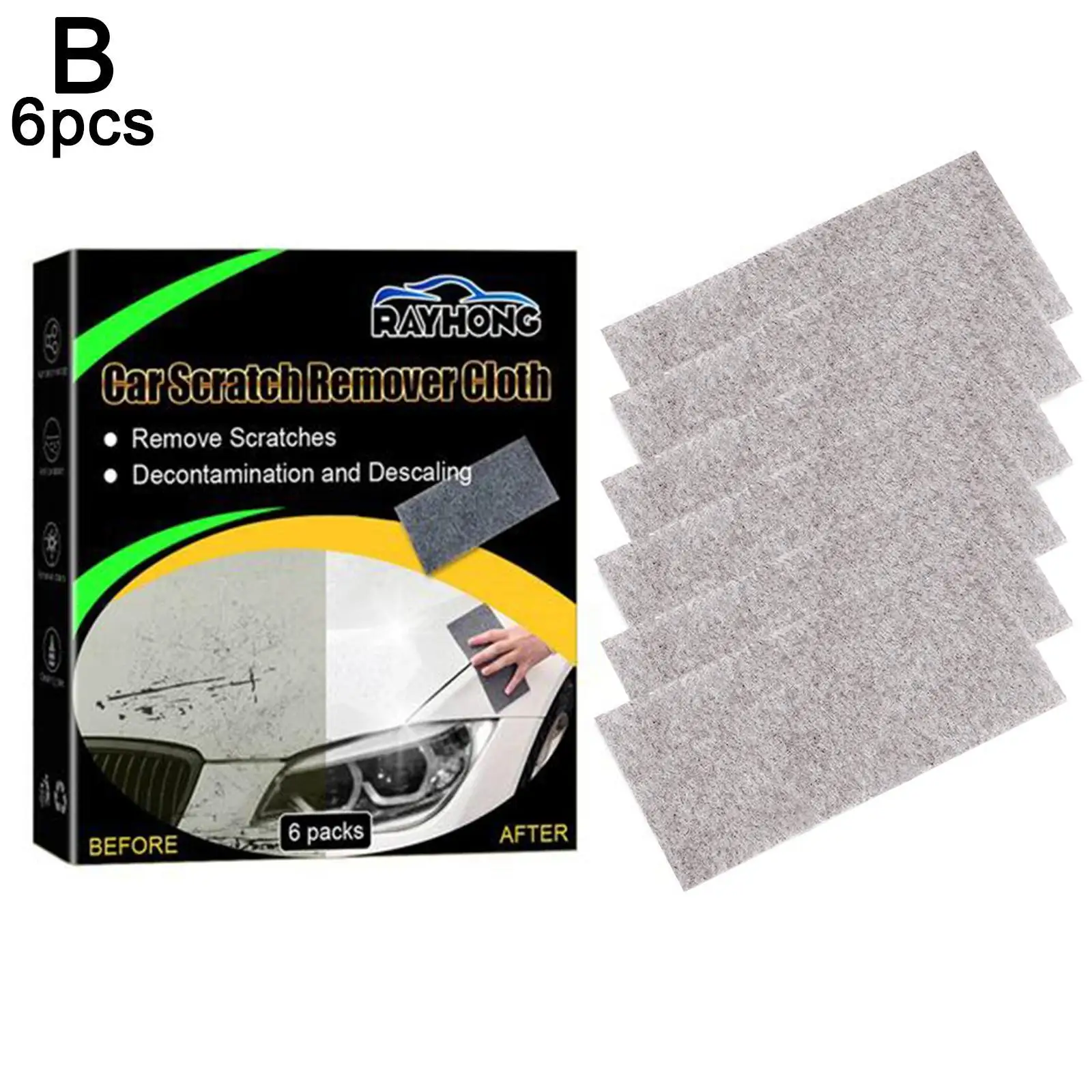 

6pcs Magic Cloth Repair Paint Scratches Nano Sparkle Anti-Scratch Cloth Car Scratch Metal Polishing Cloth Scratch Remove