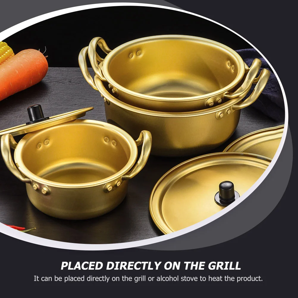 

Pot Korean Ramen Noodle Cooker Hot Cooking Instant Aluminum Stew Shabu Ramyun Cookware Soup Japanese Lid Stock Steel Stockpot