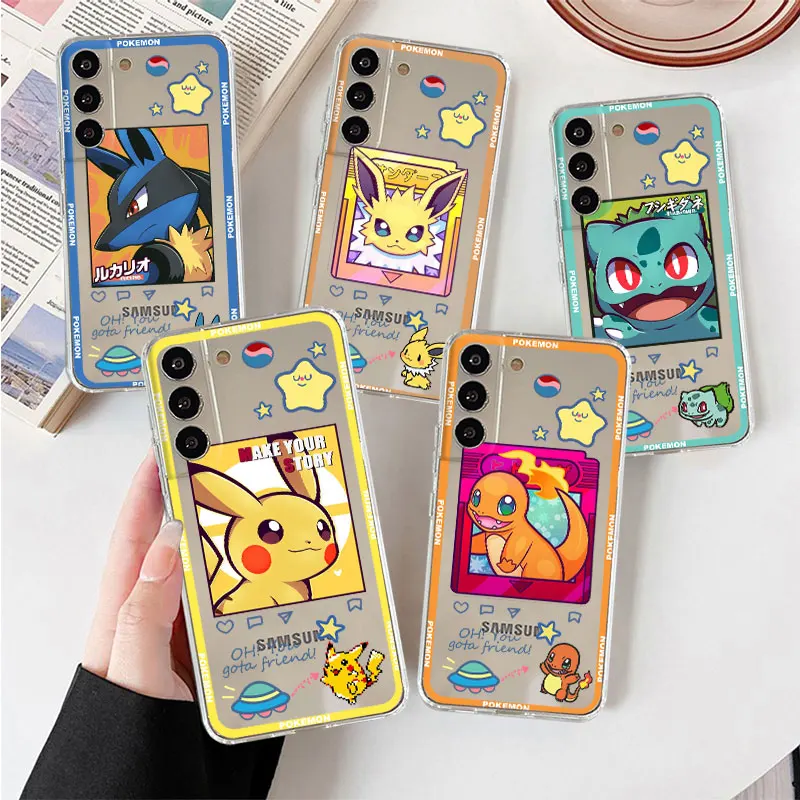 

Clear Case For Samsung Galaxy S22 S20 FE S21 S10 S9 Plus Note 20 Ultra 10 Lite Transparent Phone Shell Pokemon Pikachu Cute