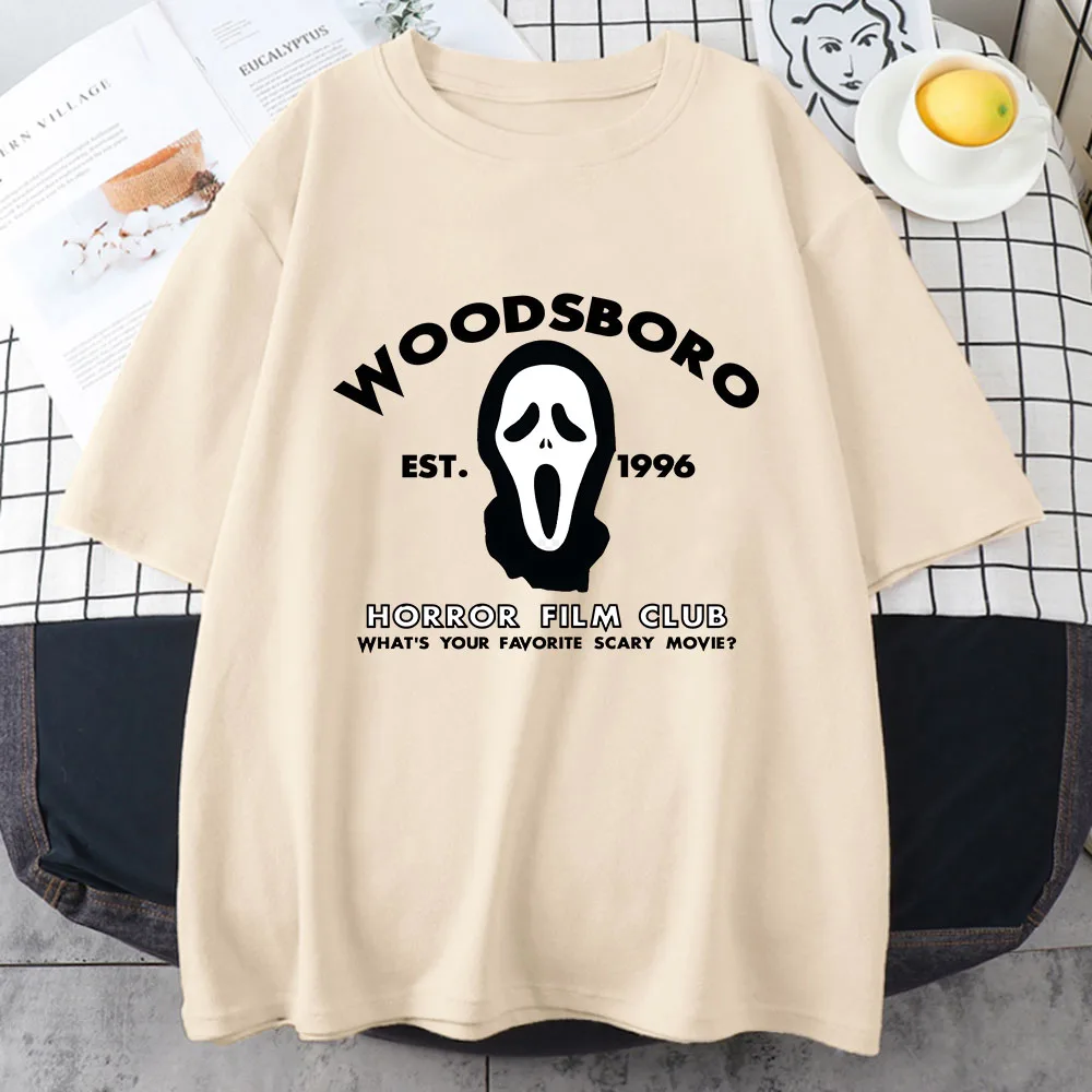 

Scream VI Ghostface Funny Face T-shirts Women/men 100% Cotton Tshirts Horror Film Club Aesthetic T Shirts High Quality Oversized