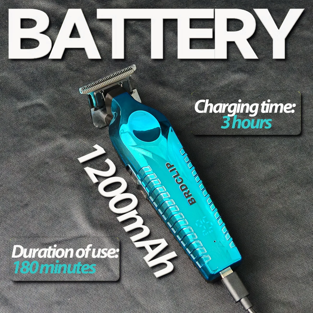 BRDCLIP BRD636 Профессиональный мужской триммер для волос 7000 об/мин лезвие DLC машинка