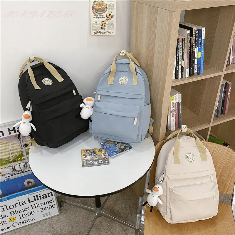 

Multifunction Backpack Double Zipper Women Teenager Girls New Laptop Backpack Student Shoulder Bag Korean Style Kawaii Schoolbag
