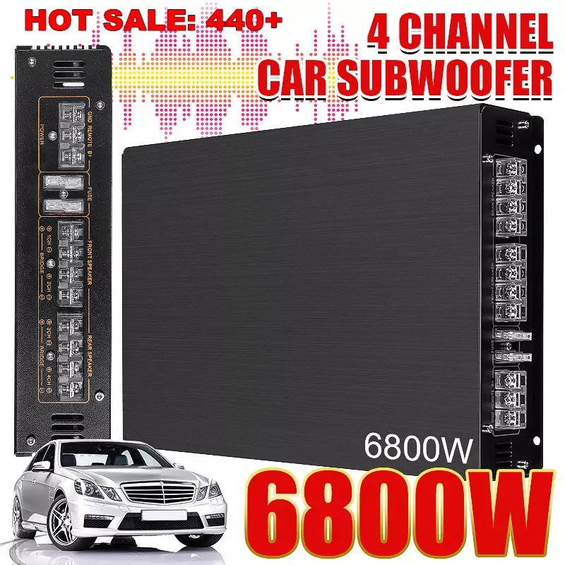 

2022NEW 6800W Car Amplifier Multichannel Powerful Car Audio Subwoofer Aluminum Alloy Vehicle Power Stereo Amp Car Sound Amplifie