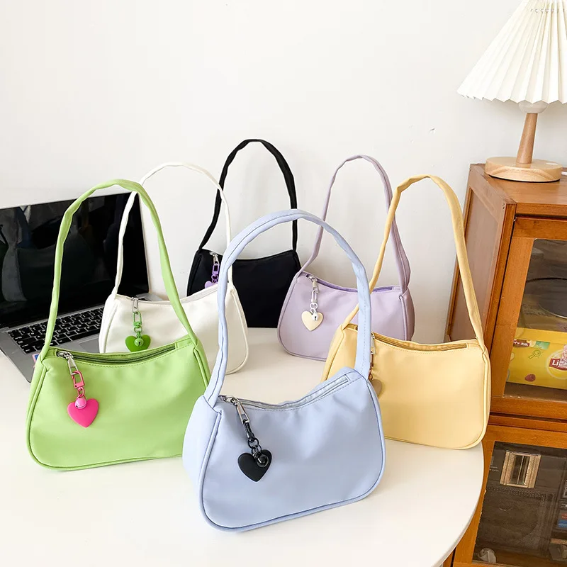 

Japanese Academy Style Shoulder Bag 2023 Summer New Nylon Underarm Bag Small Fresh and Cute Versatile Sweet Love Shoulder Bag
