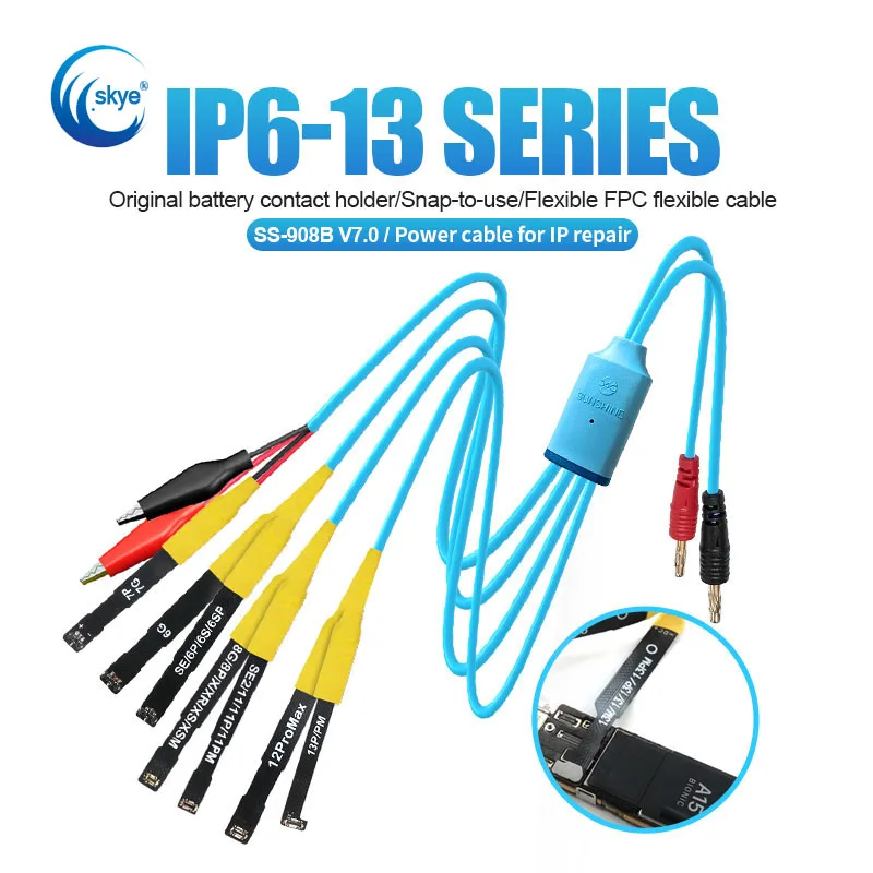 Кабель питания SUNSHINE SS-908B V7.0 IP6-13 для ремонта IP Оригинальная батарея гибкий кабель