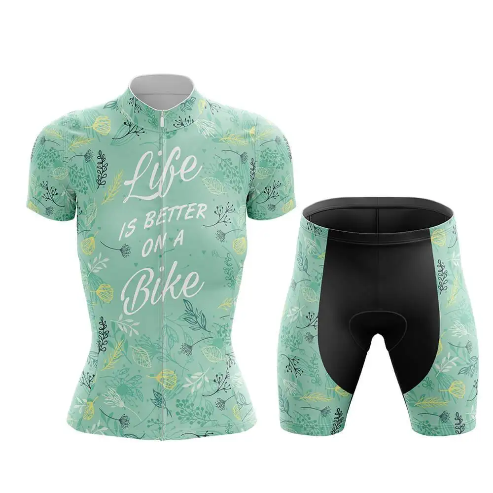 

2023 Life Is Better Bike Women Cycling Jersey Set Summer Clothing Road Bike Shirts Suit Bicycle Bib Shorts MTB Wear Maillot Ropa