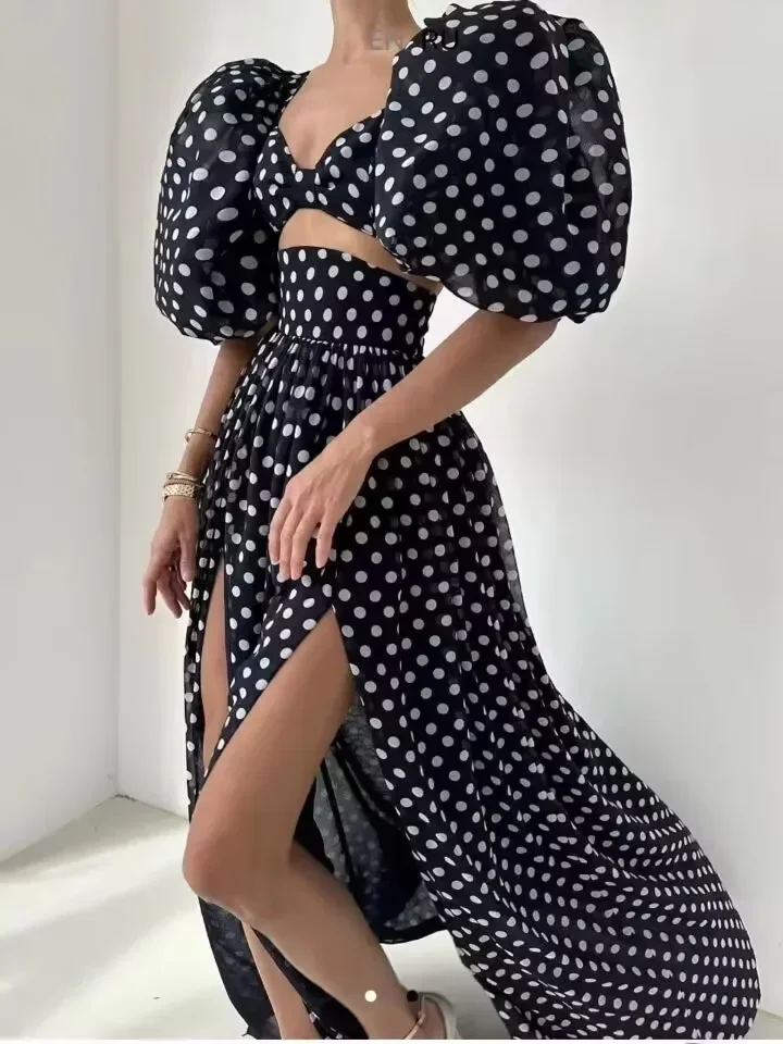 Мода 2023 свободное повседневное длинное платье с пышными рукавами женские халаты