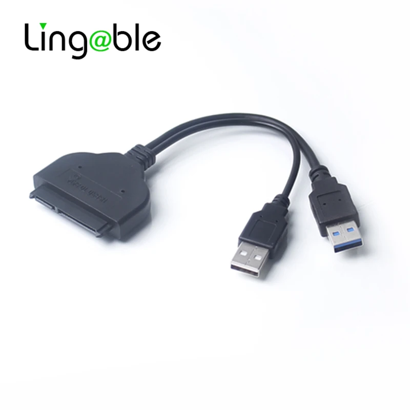 

Переходник Lingale SATA USB 3,0 на кабель-преобразователь ATA 22pin для внешнего жесткого диска 2,5 дюйма HDD/SSD с дополнительным питанием