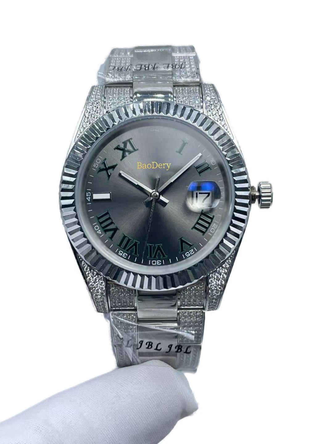 Роскошные мужские часы с логотипом 41 мм нержавеющая сталь 904 и сапфировое зеркало