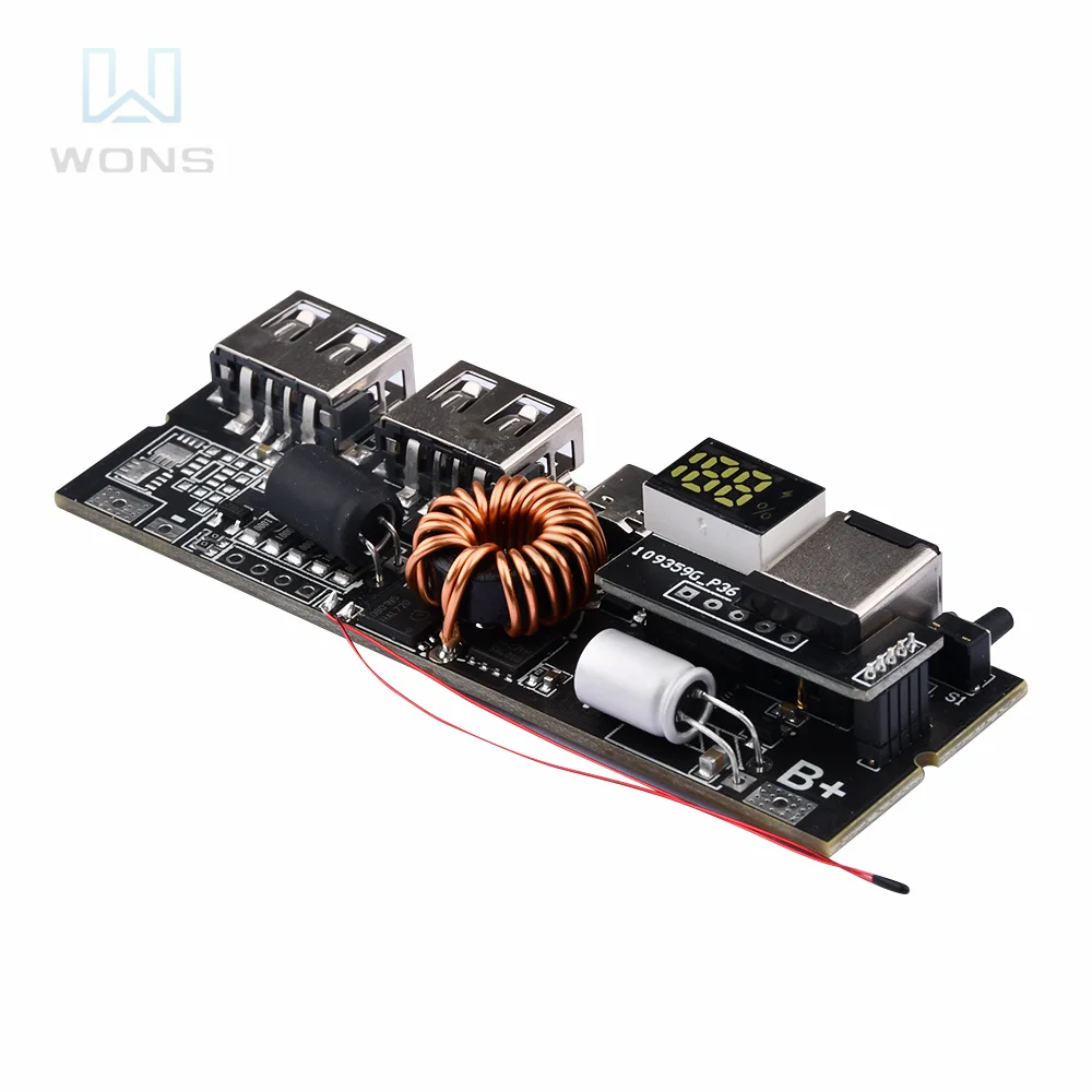 

PD 65W 100W Power Bank 6-port 21700 Two-way Fast Charging Mobile Power Module 18650 Charging Module Temperature Protection