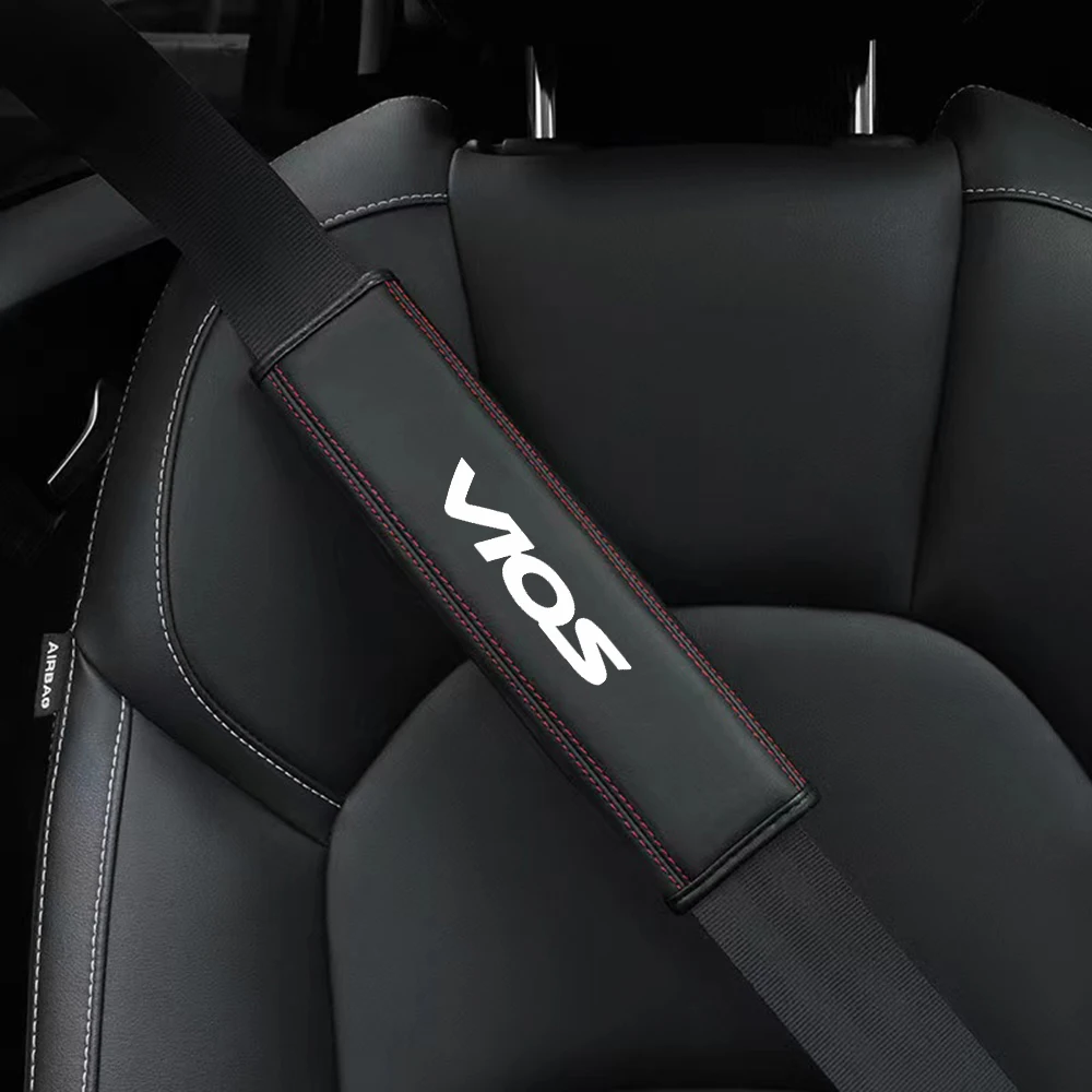 

for Toyota Vios Shoulder Protector Accessories 1pcs High Quality Leather Car Toyota modification Vios TRD XLE Safety Strap Pad