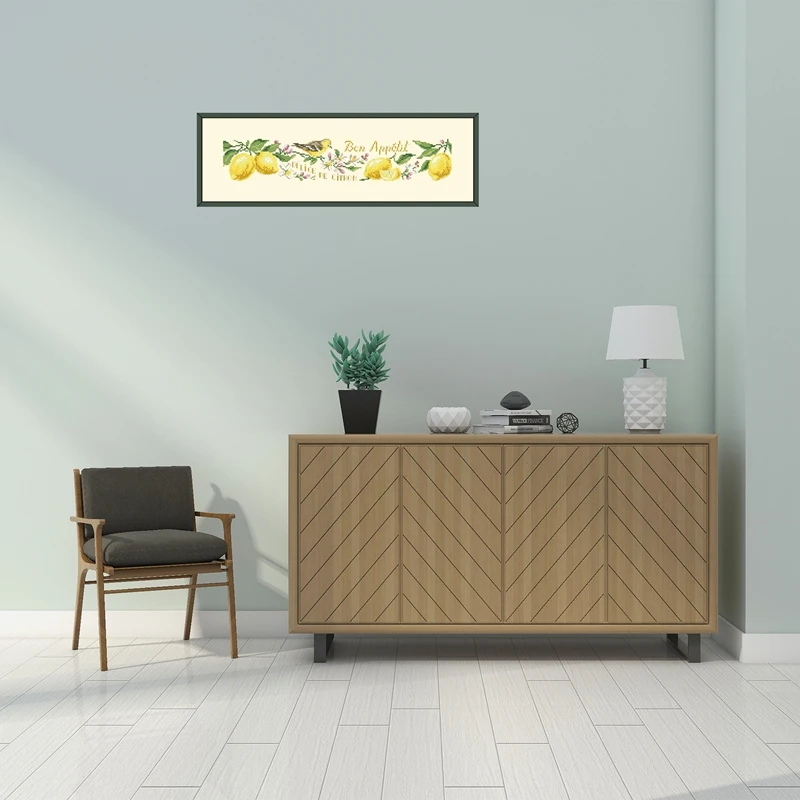 Набор для вышивки лимонным и блестящим швом хлопковая шелковая нить 14ct