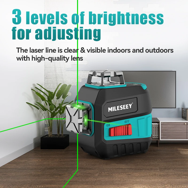 MiLESEEY 2 Lines Laser Level L52R L62 360 laser level L6 nivel laser with Battery and Tripod лазерный уровень