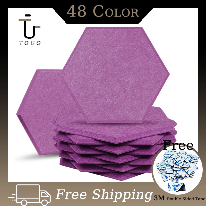 

TOUO Hexagonal Sound Proof Panels 12 Pcs Acoustic Insulation Absorbing Panel High Density Soundproofing Home Accessories