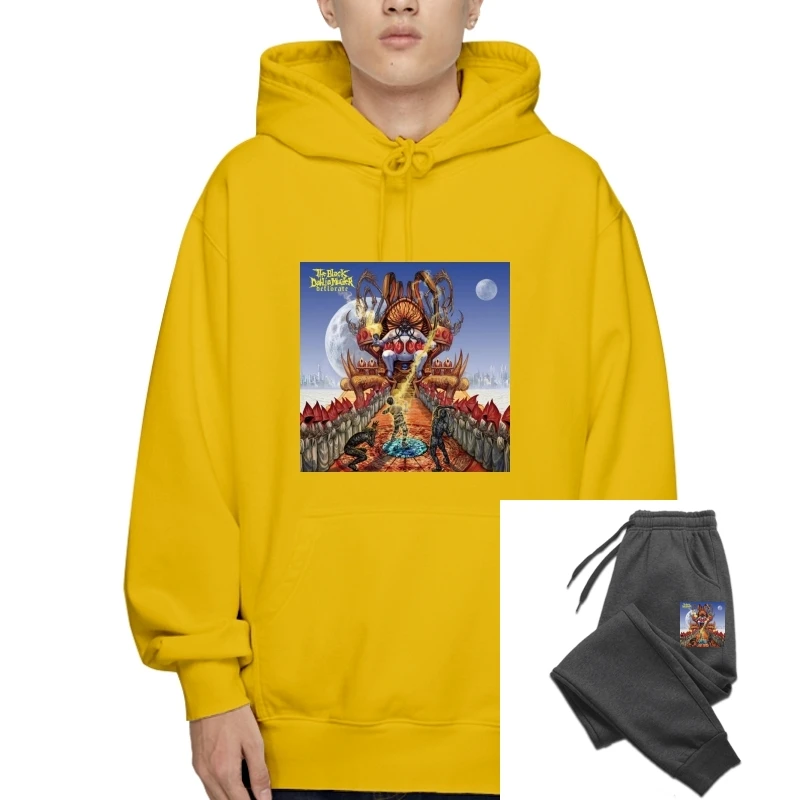 

Толстовка мужская черная флисовая с капюшоном и металлическим ремешком дефлората худи черного цвета от S до 3XL