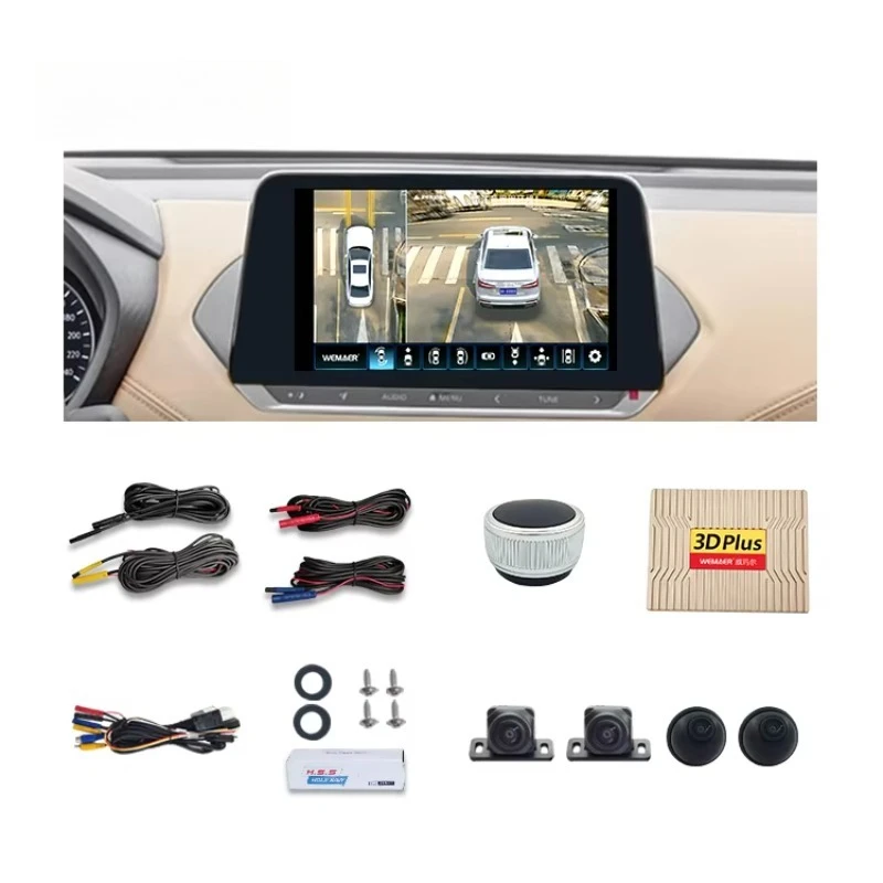 Фото Универсальная автомобильная камера Wemaer OEM 360° с 3D-панорамой 1080P AHD, система кругового обзора (Bird View) №2