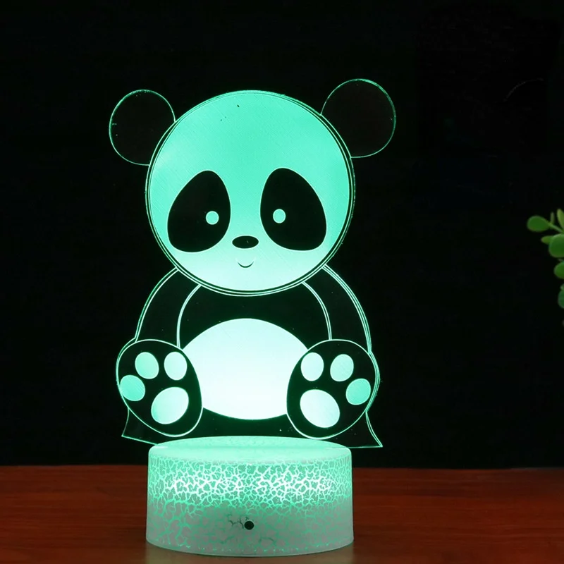 3d Panda Lamp Night Light Touch Remote Control Colorful Led Usb Table Lamp  Atmosphere Lamp Gift for Room Boys Girl  Children