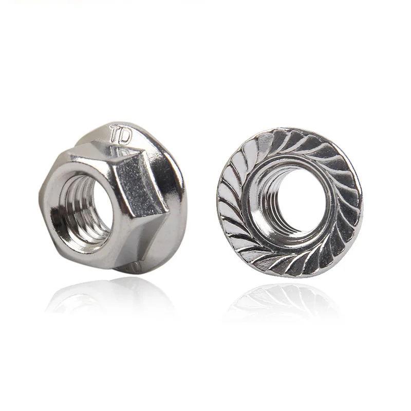 

304 stainless steel nut flower tooth hexagonal anti-skid pad screw cap lock nut M3M4M6M12