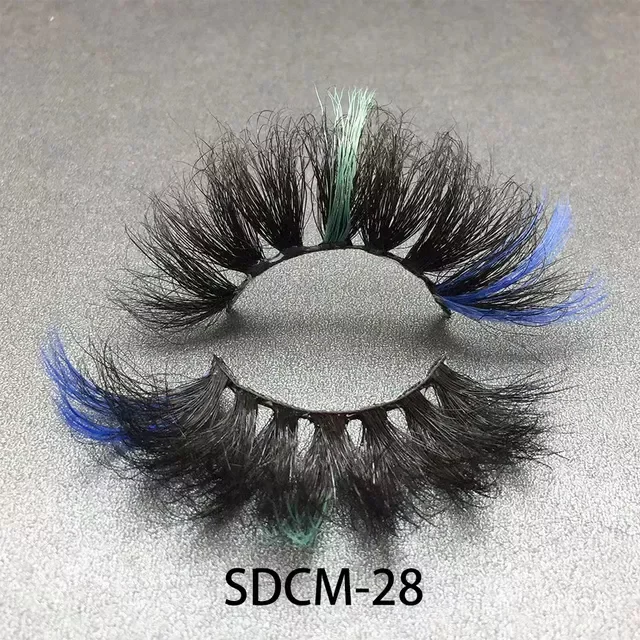 

Eyelash Mink 3D Fake Lashes Natural Long 25mm Colored Lash Eyelashes Party Makeup Kit Colorful False Eye Lashes Wholesale