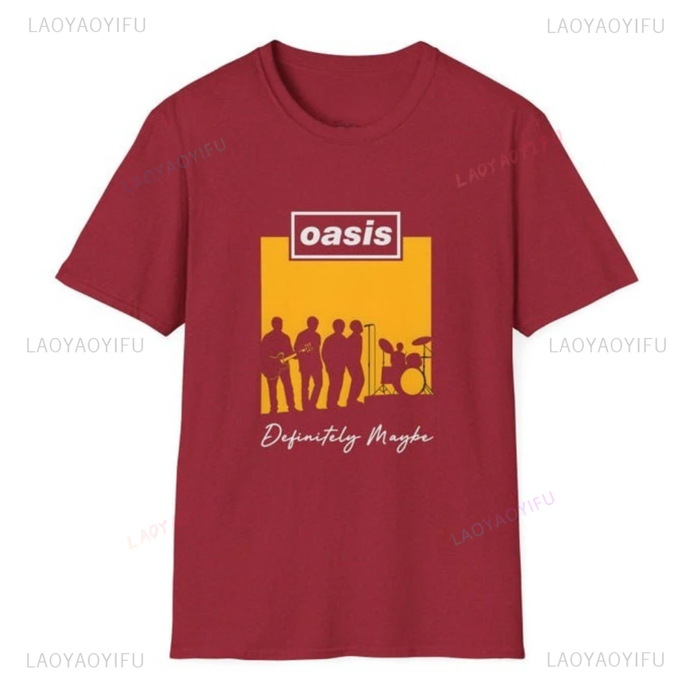Фото Oasis Band Heavy Cotton Music Lover в стиле гранж, женские футболки с графическим рисунком, концертная одежда, подарок для любителей рок, футболка 2025 года, альтернатива №4