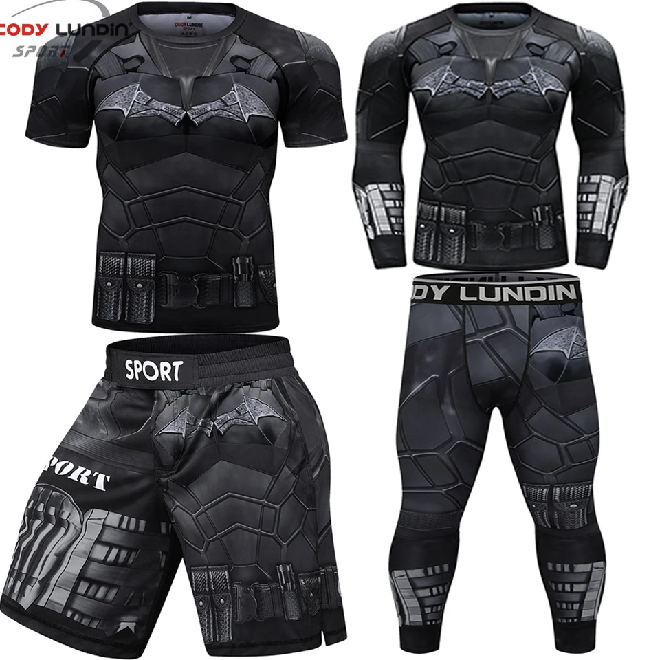 Фото MMA Рашгард футболки + брюки шорты BJJ спортивный костюм боксерские майки Муай Тай