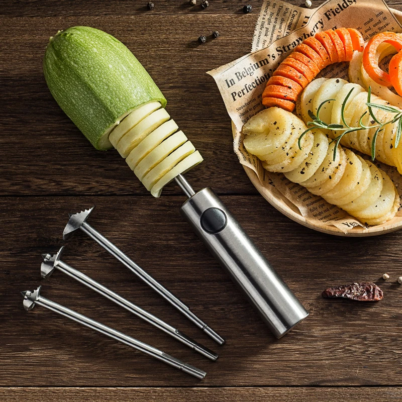 

4-in-1 Stainless Steel Coring Tools Fruit and Vegetable Slicer Cutter Digging Artifact Kitchen Supplies Gadgets Aid Accessories