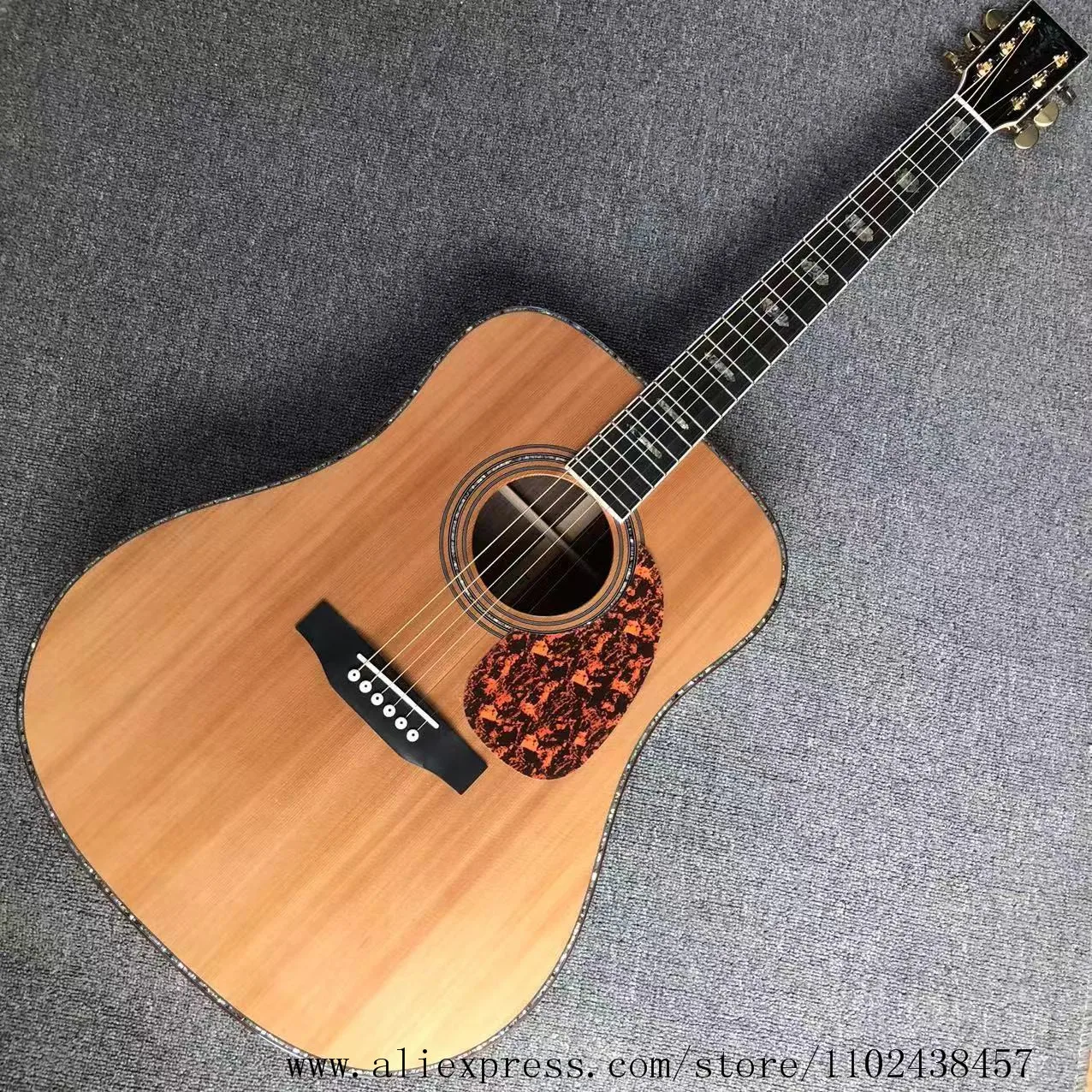 

Гитара под заказ, 41-дюймовая твердая Корейская сосна, черная грифельная доска, высококачественная акустическая гитара ras