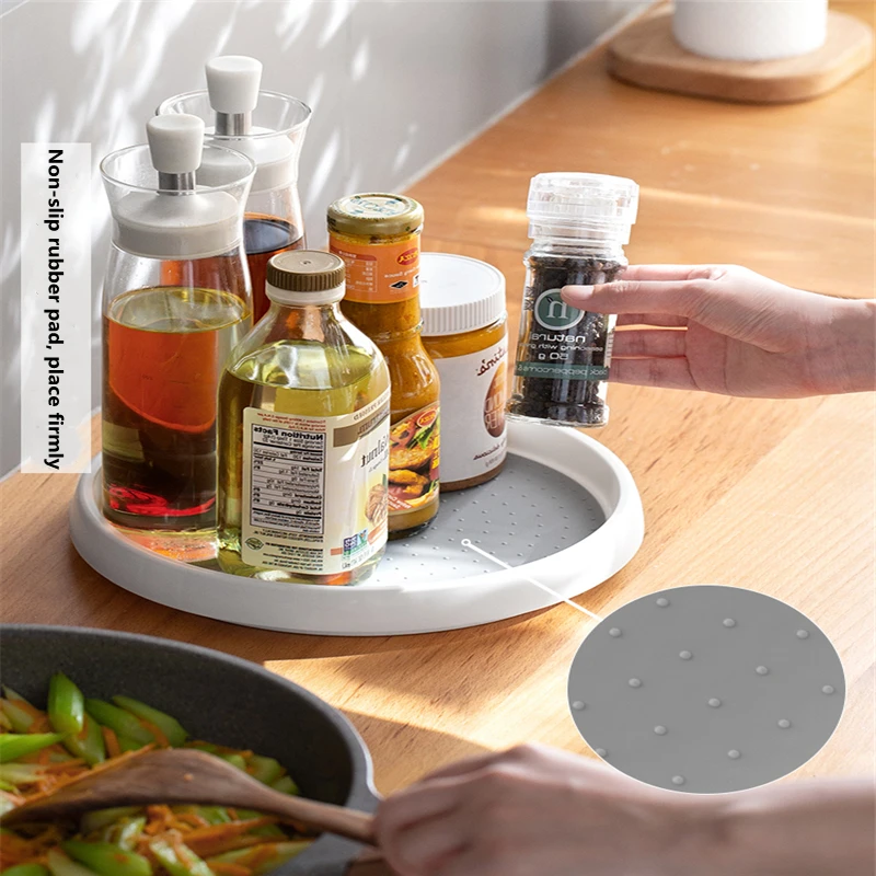 

Home Kitchen spice Rotatable tray Storage Shelf Space Saving Kitchen Accessory Shelf Cutlery Dish Drainer Storage Tray