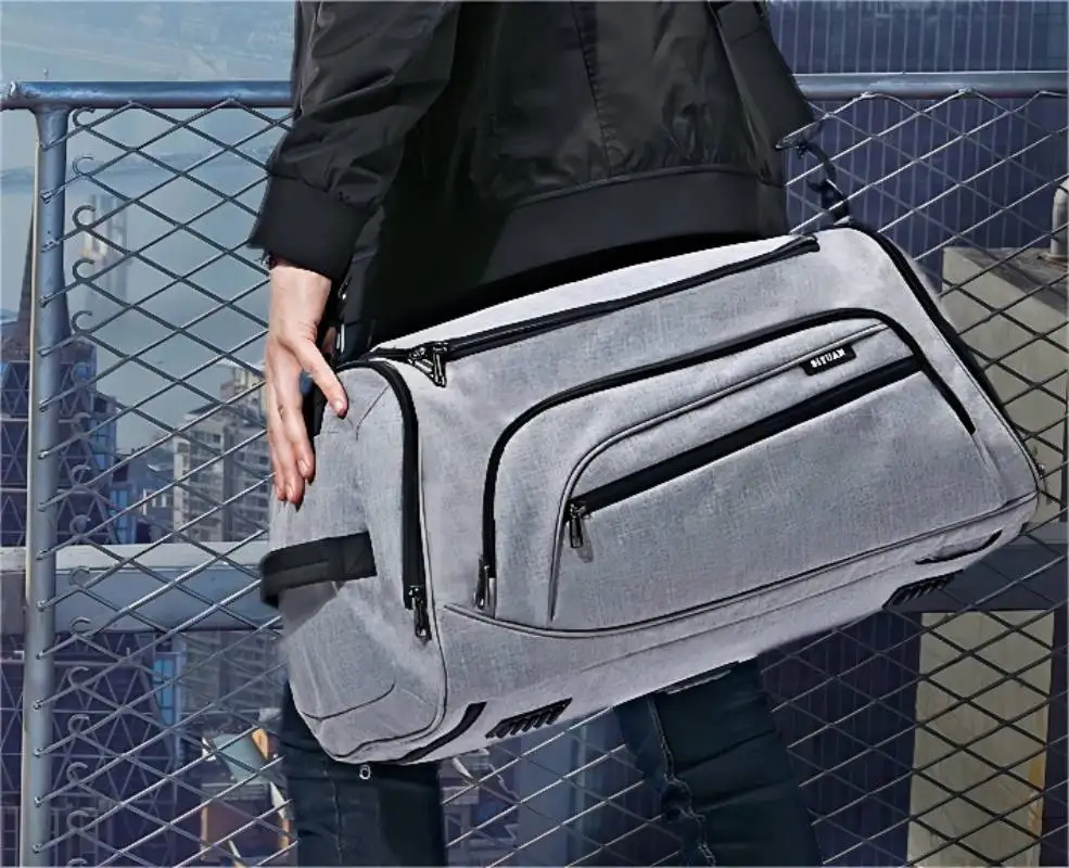 

SIYUAN Duffle Bag for Men Large Capacity Travel Bag with Shoe Compartment Waterproof Weekender Overnight Gym Duffel Bag