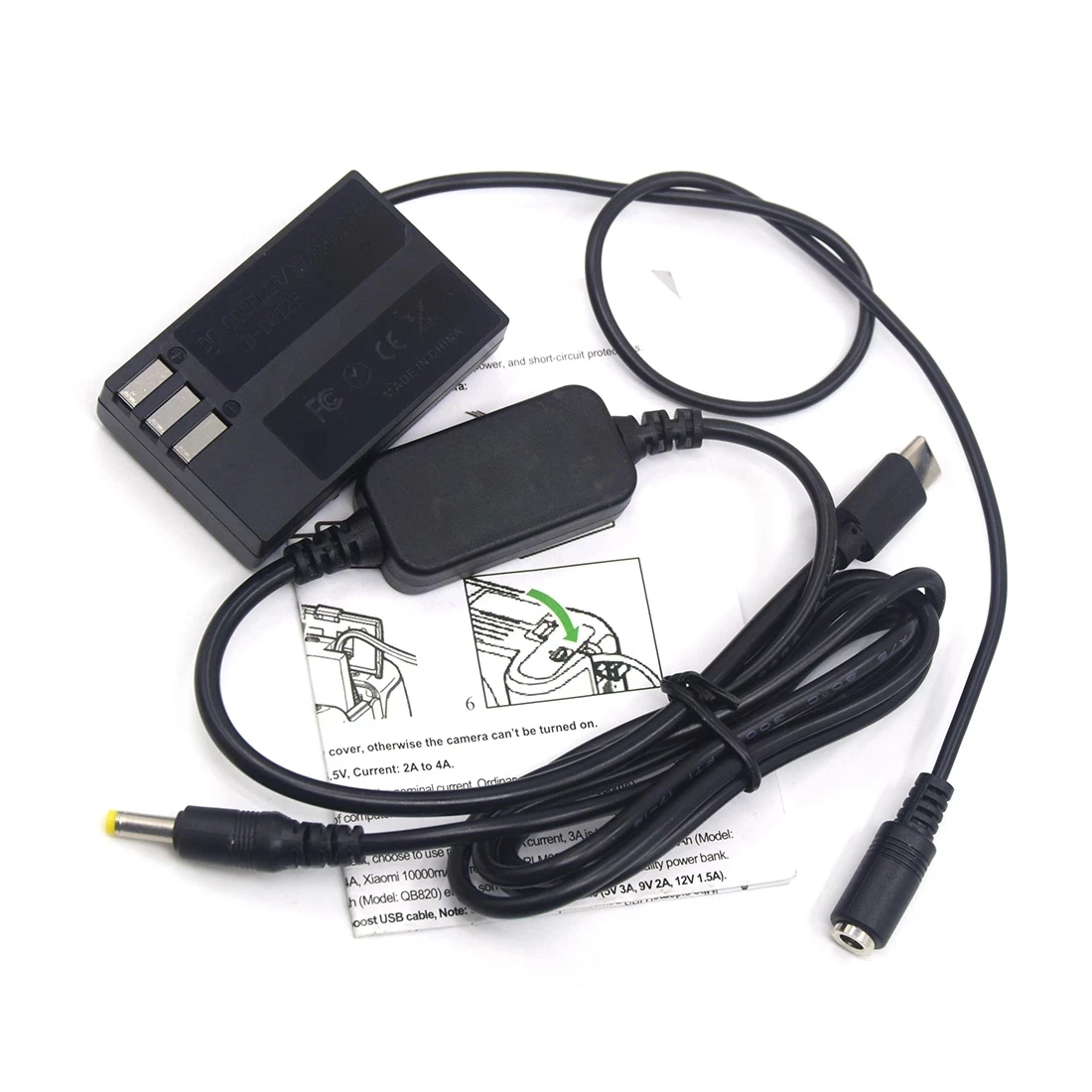 

D-LI109 Dummy Battery D-DC128 Coupler+USB Type C USB-PD Converter To DC Cable For Pentax K-70 K-50 K-30 K-R K-2 K-S1 K-S2