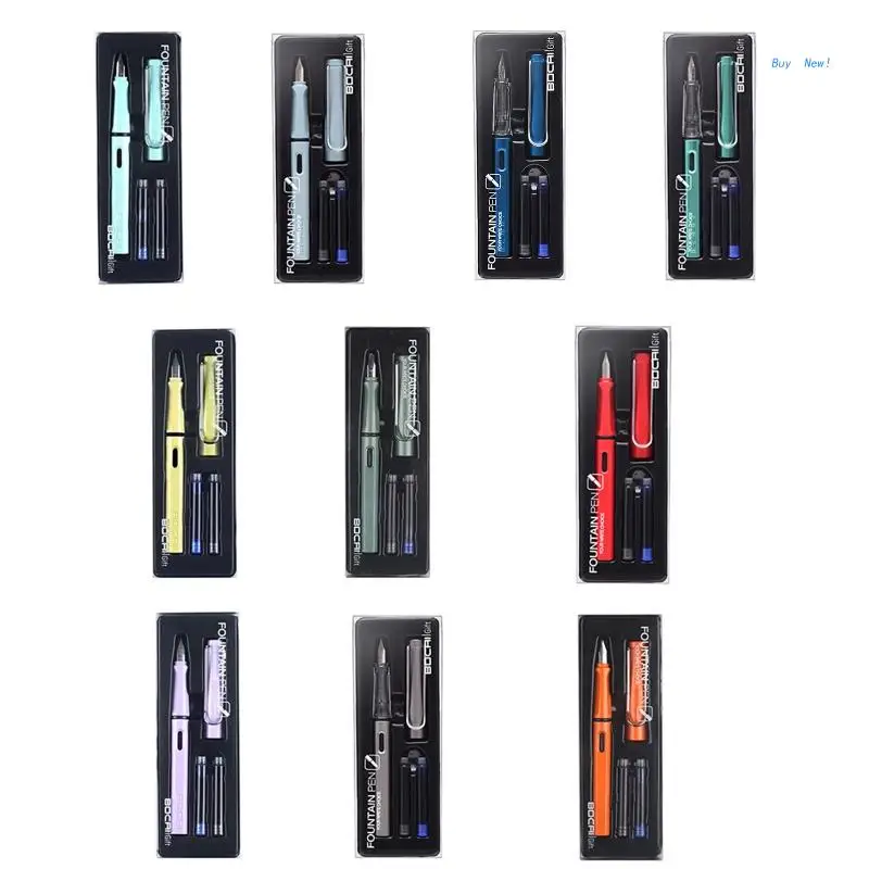 

Student Fountain Pen Set with 2 Ink Sacs Piston-Filled Ink Absorber Removable