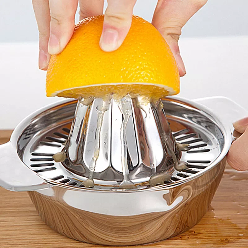 

Portable Lemon Orange Manual Fruit Juicer 304 Stainless Steel Kitchen Accessories Tools Citrus 100% Raw Hand Pressed Juice Maker