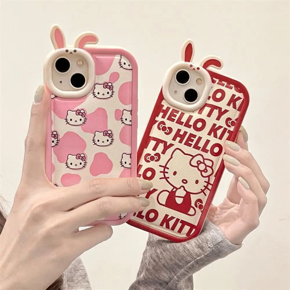 

Sanrioed Чехол для мобильного телефона Kawaii аниме Kt кошки Iphone 14 13 12 11Pro X Xr Y2K защитный чехол милый мультяшный противоударный чехол подарки