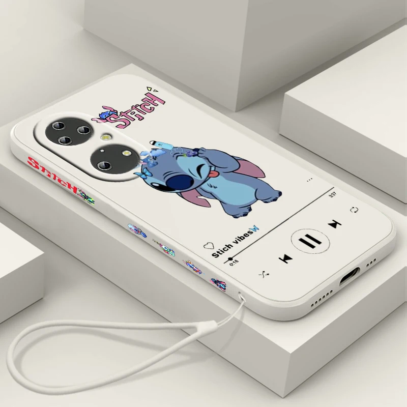 

Disney Stitch Anime Cute Hot For Huawei P50 P40 P30 P20 Pro Lite Nova Y9S Y9A Y9 Y6 Y70 Y90 Y61 5T Liquid Left Rope Phone Case