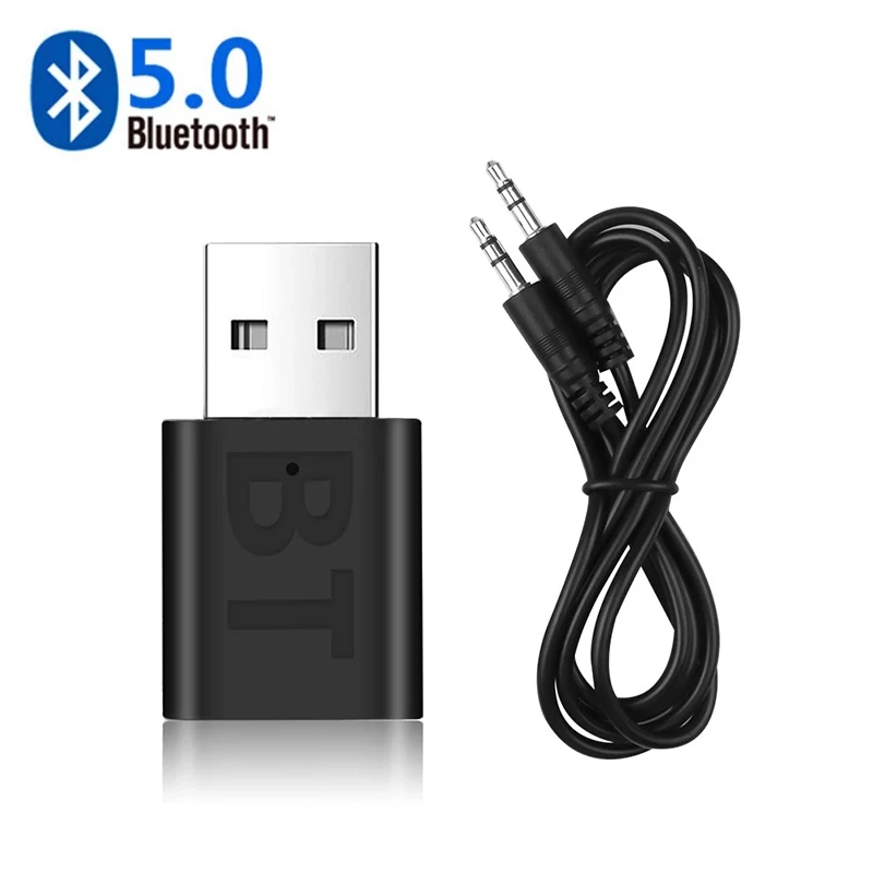 

USB Bluetooth 5,0 приемник беспроводной Bluetooth адаптер 3,5 мм AUX разъем для ПК Автомобильный музыкальный AUX стерео аудио адаптер для ТВ наушников