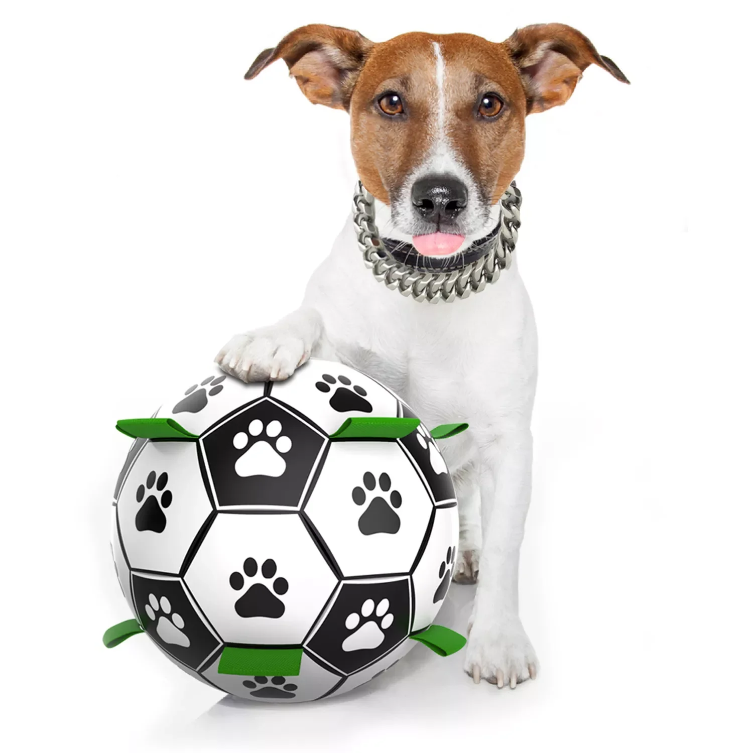 

Dog Teething Toys Balls Durable Dog IQ Puzzle Chew toys for Puppy Small Large Dog Teeth Interactive 6.5in Dog Soccer Toy Ball