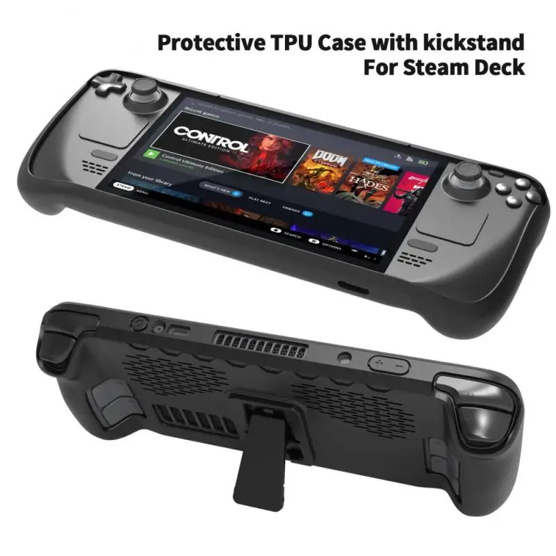 

7-in-1 Case Set TPU Cover With Stand Include Touchpad Button Sticker Set Game Accessories TPU Protective Cover For Steams Deck
