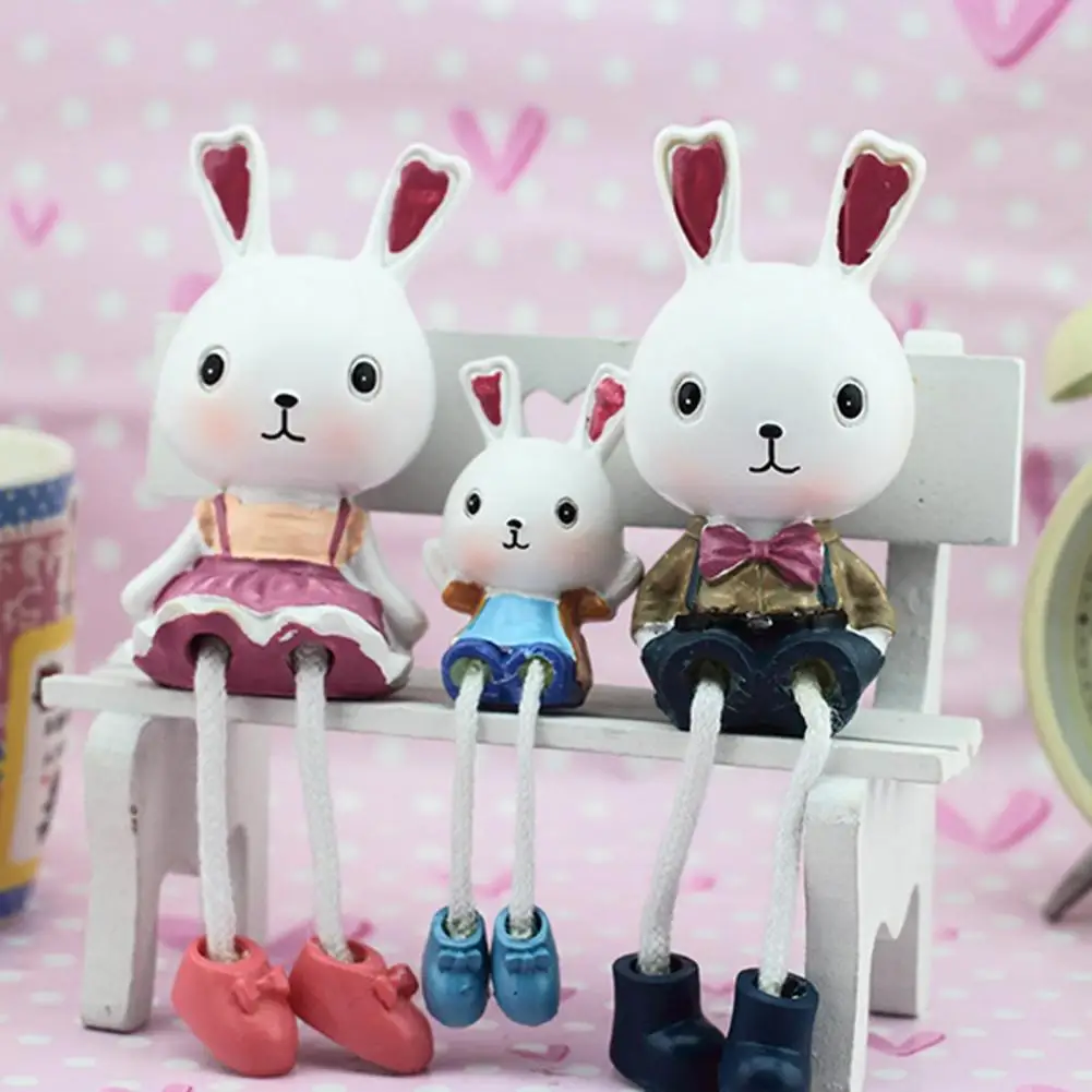 

3Pcs Rabbit Statue Cute Resin Nice-looking Eye-catching Rabbit Decoration for Shop Rabbit Decoration Bunny Statue