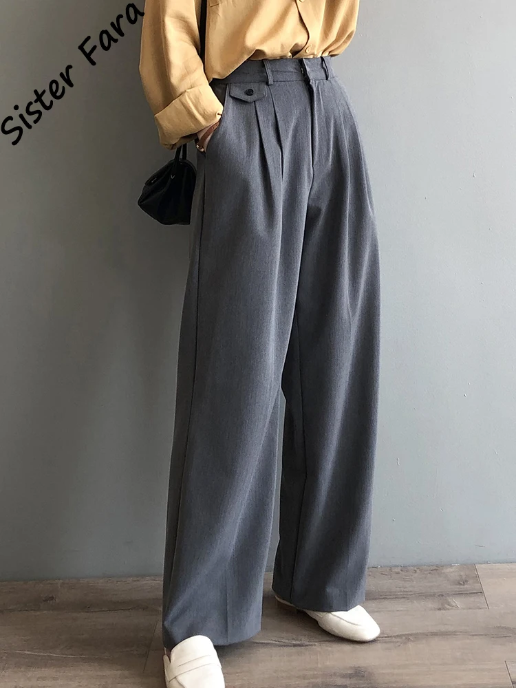 

Брюки женские с завышенной талией, с широкими штанинами