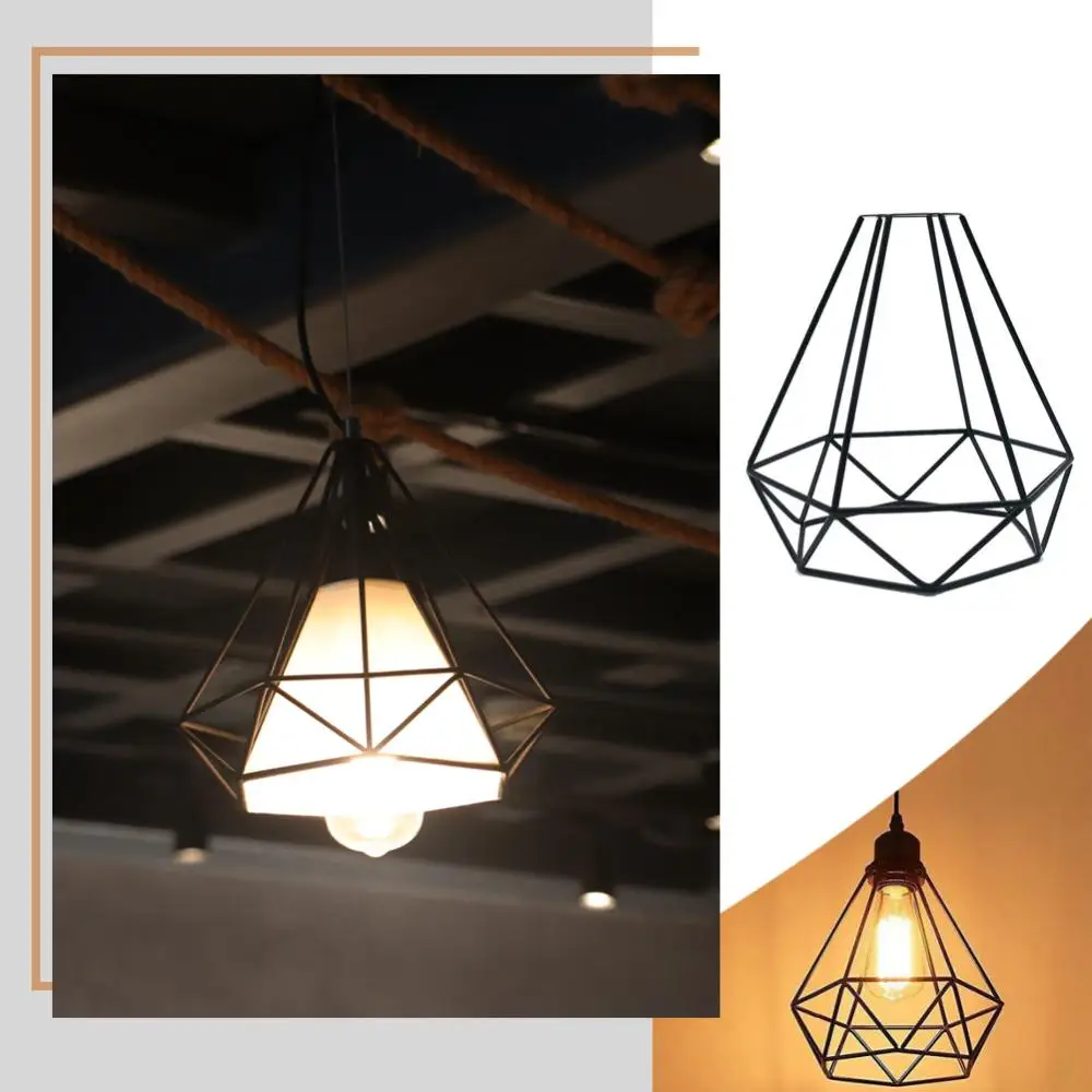

Modern Pendant Light Iron Hanging Cage Vintage Led Lamp Minimalist Retro Lamp Guard Industrial Style Ceiling Lamp Shades