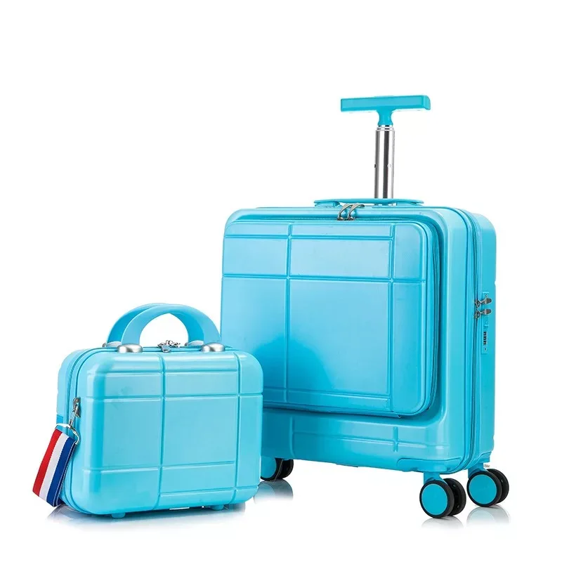 

Luggage set 18inch Travel suitcase spinner wheels with laptop bag fashion carry ons trolley luggage bag Cabin suitcase set case