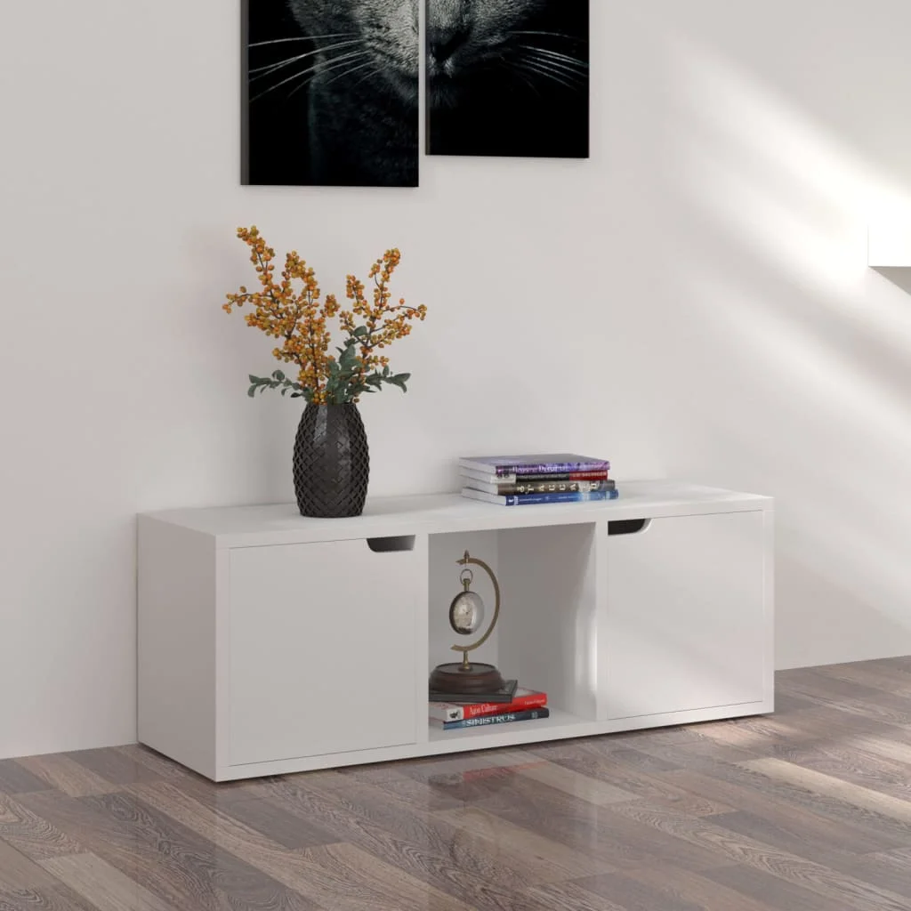 

White TV cabinet 88,5x27,5x30,5 cm agglomerated