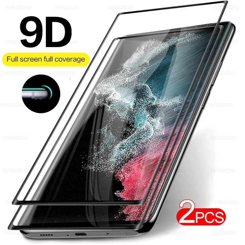 Изогнутое защитное стекло 9D для Samsung Galaxy S22 Ultra S22Ultra 2 шт. |